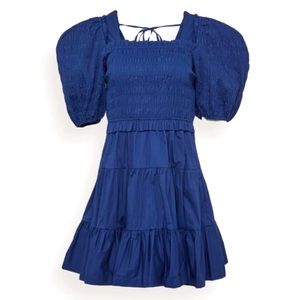 $375 SEA NEW YORK Smocked Tier Tie Mini Dress